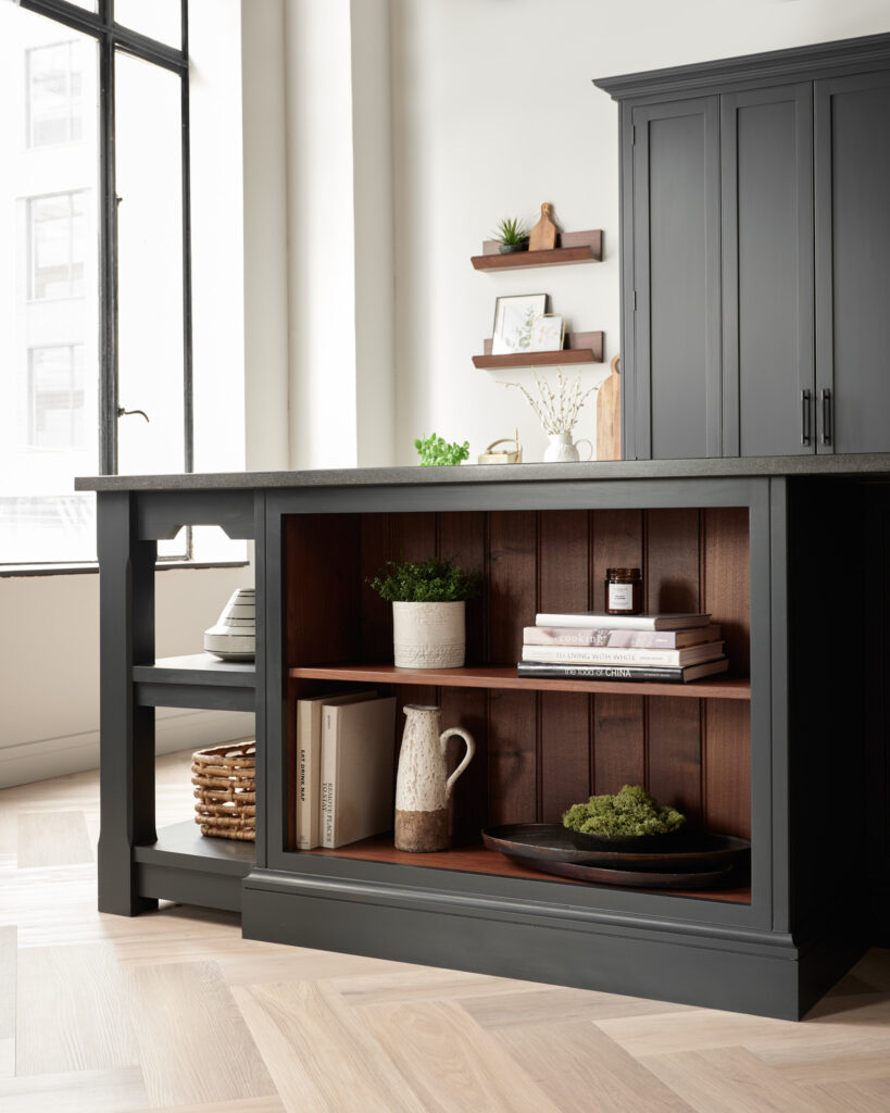 monochrome kitchen storage